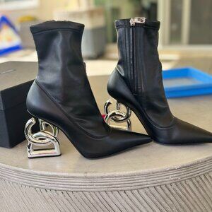 Dolce & Gabbana sculpted DG logo heel stretch booties